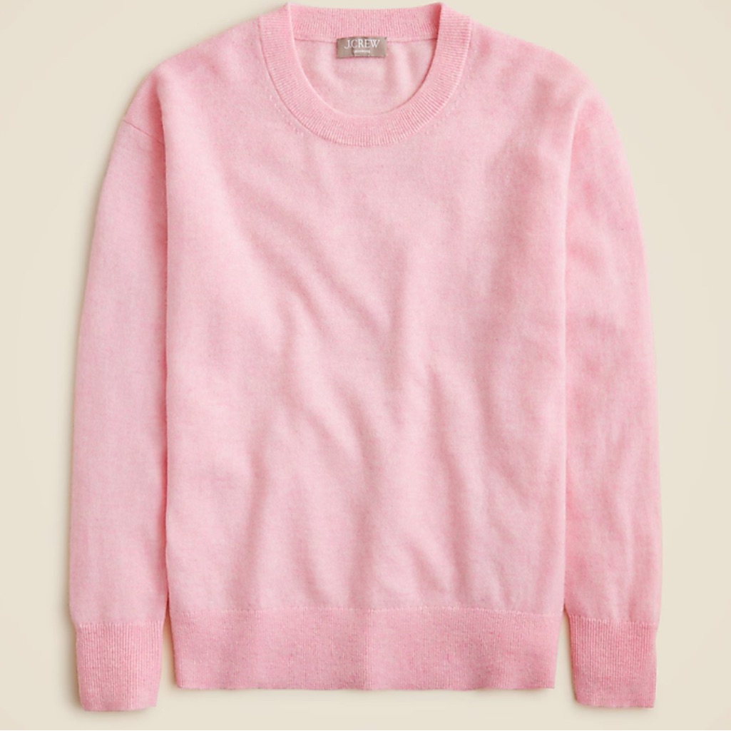 J. Crew Women’s Crewneck Cashmere Pink Sweater Size Xs Good Condition